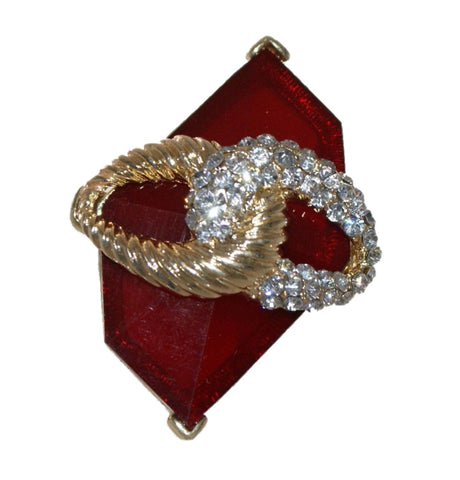 Arras Creations Textured Crystal Stretch Elastic Ring/Color: Gold Tone / AZRIFR087-GRD