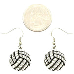 Trendy Sports VolleyBall - Crystal and Epoxy Deco VolleyBall Earrings For Women / AZSJER666-SWT