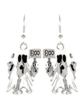 Fashion Halloween Ghost W/bpp Boo Dangle Fish Hook Earrings For Women / AZERHE196-BSL
