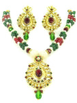 Arras Creations Designer Imitation Pearl Necklace Set for Women / AZINPN401-PRG
