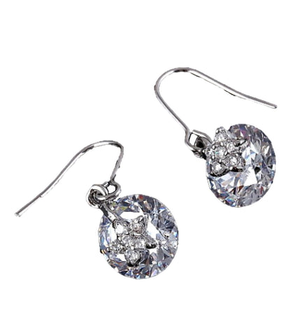 Cubic Zirconia Earrings / Color: Clear / AZERFH115-SCL
