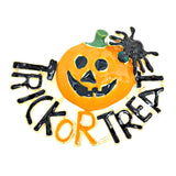 Halloween "Trick or treat" Enamel Pumpkin Halloween Brooch / AZFJBR141-GBO-HAL