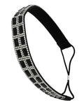 Black Glass & Clear Rhinestone Headband/Hair Accessory For Women / AZFJHB733-BCL