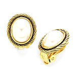 Fashion Trendy Antique Imitation Pearl Clip On Earrings for Women / AZERCO492-AGP