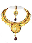 Indian Traditional Imitation Laxshmi Har/Temple Coin Jewelry for Women / AZINLH010-GRG