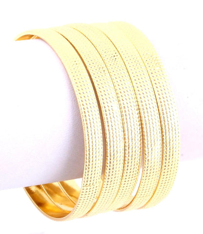 Traditional but Fashionable Bangle/Multi Pieces - Set of 4 - Gold Tone for Women
