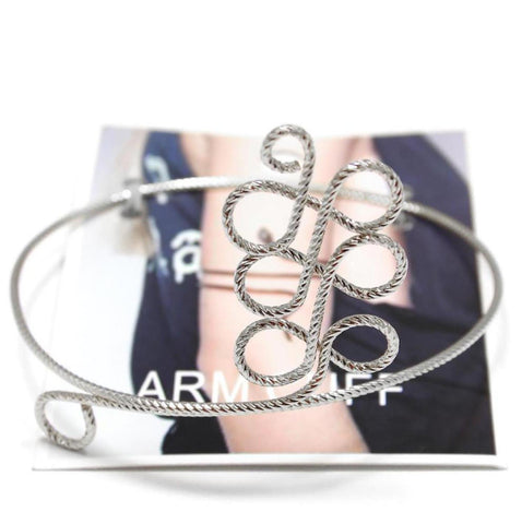 ETCHED Upper Arm Cuff Bracelet / AZMIAB102-SIL