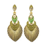 Trendy Delicate Leaf Pendant Crystal Dangle Drop Earrings / AZERAL004-AGG