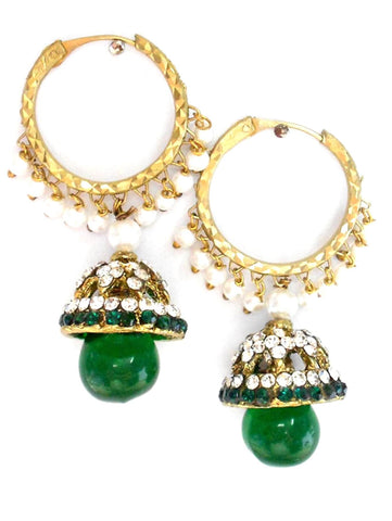Imitation Designer Hoop Style Jhumka Earrings For Women / AZINHZ750-GGR