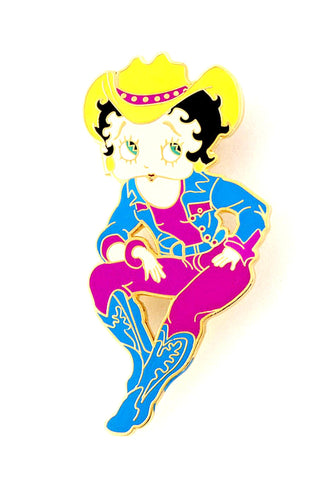 Arras Creations Trendy Fashion Classic Character Cow Girl Betty Boop Brooch For Women / AZFJBRB11-GMU