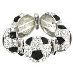 Fashion Trendy Sports Rhinestone Soccer Ball Bracelet For Women / AZBRCH836-SWB