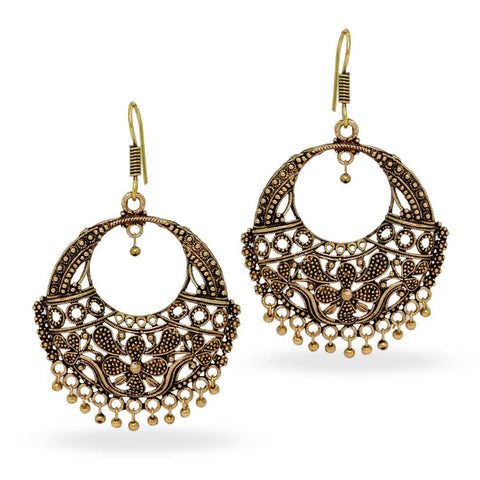 Bollywood Oxidised Handmade Bali Designer Earrings For Women / AZINOXE65-AGL