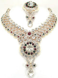Bollywood Style Indian Imitation Necklace Set / AZBWBR067-GGR