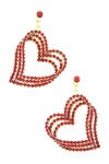 Valentine Jeweled Heart Dangle Earrings / AZERFH203-GRD-HRT
