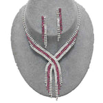 Arras Creations Trendy Fashion Rhinestone Necklace Set for Women / AZBLRH072-SPI
