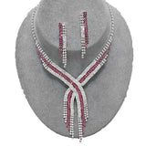 Arras Creations Trendy Fashion Rhinestone Necklace Set for Women / AZBLRH072-SPI