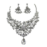 Arras Creations Fashion Trendy Peacock Designs Crystal Rhinestone Necklace Set For Women / AZBLRH048-SCL