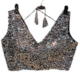 Bollywood Readymade Embellished Velvet with Full Sequence Work Saree Blouse / RMSB014