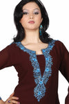 Gorgeously Brown Embroidered Designer Kurti Tunic BH22-1