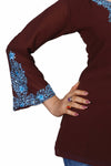 Gorgeously Brown Embroidered Designer Kurti Tunic BH22-2
