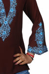 Gorgeously Brown Embroidered Designer Kurti Tunic BH22-3