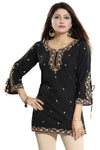 Gracefully Black Alluring Indian Designer Kurti Tunic PD04B-2
