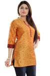 Luxurious Fine Fire Gold Cotton Silk Short Tunic MM207-1