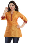 Luxurious Fine Fire Gold Cotton Silk Short Tunic MM207-2