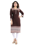 Befitting Brown Rayon Cotton Short Designer Tunic With Modern Accessories SC1078-4