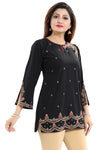 Gracefully Black Alluring Indian Designer Short Kurti Tunic BD411-1