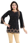 Gracefully Black Alluring Indian Designer Short Kurti Tunic BD411-2