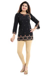 Gracefully Black Alluring Indian Designer Short Kurti Tunic BD411-4