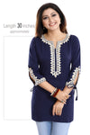 Graceful Navy Blue Alluring Indian Designer Kurti Tunic With Lace Detailing BD423-4