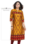 Ethnic Mustard Raw Silk Tunic For Formal Occasions MM247-4