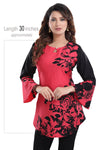 Scintillating Tomato Red And Black Short Kurti For Stylistas SC2409S-4