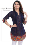 Beautilicious Navy Blue Fine Georgette Party Wear Layered Short Tunic SC1040R-4