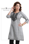 Gray South Cotton Tunic With Embroidery NK65-4