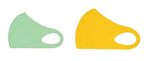 Set of 2 - Green Yellow Solid Reusable Kids Fashion Mask for Kids / AZMK1466-GYC