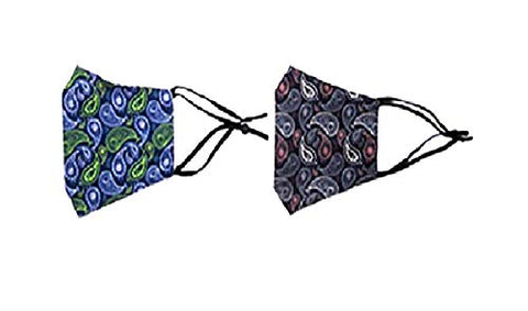 Set of 2 - Fashion Paisley Pattern Print Masks for Men & Women / AZMF2577