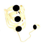 Fashion Trendy Round Celluloid Acetate Metal Hand Chain Cuff Bracelet Hand Chain for Women / AZFJSB880