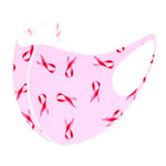 Set of 2 - Pink Ribbon Breast Cancer Print Fashion Mask for Men and Women / AZMF3637-PBC