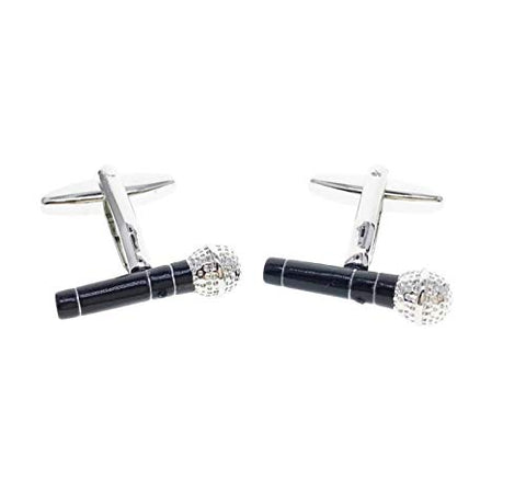 Musical Instrument Microphone French Shirts Music Microphone Cufflinks Cuff lings Cuff Buttons Cuff Link For Men's and Women's / AZCFMU017