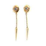 Trendy Fashion Evil Eye Dangle Post Earrings For Women / AZAEHH006-GPB
