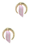 Fashion Trendy Metallic Quartz Stick Faux Stone Crescent Earrings For Women / AZERFH265