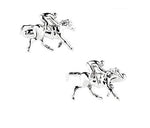 Sports Fashion Trendy Men's French Shirts Riding Horse Design Cuff Links Cuff Link Cuff lings Cuff Buttons Cufflinks For Men's and Women's / AZCFSP012-SIL