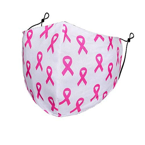 Pink Ribbon Breast Cancer Ribbon Print Fashion Mask for Men and Women / AZMF3646-PW1
