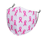 Set of 2 - Pink Ribbon Breast Cancer Ribbon Print Fashion Mask for Men and Women / AZMF3646-PBW