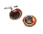 Musical Instrument Acoustic Guitar French Shirts Music Acoustic Guitar Cufflinks Cuff lings Cuff Buttons Cuff Link For Men's and Women's / AZCFMU201-SBR