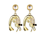 Arras Creations Sea Life Fashion Trendy Shrimp Earrings for Women / AZERSEA01-GCL