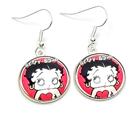 Trendy Fashion Classic Character Betty Boop Earrings For Women / (AZEABF001-SIL)